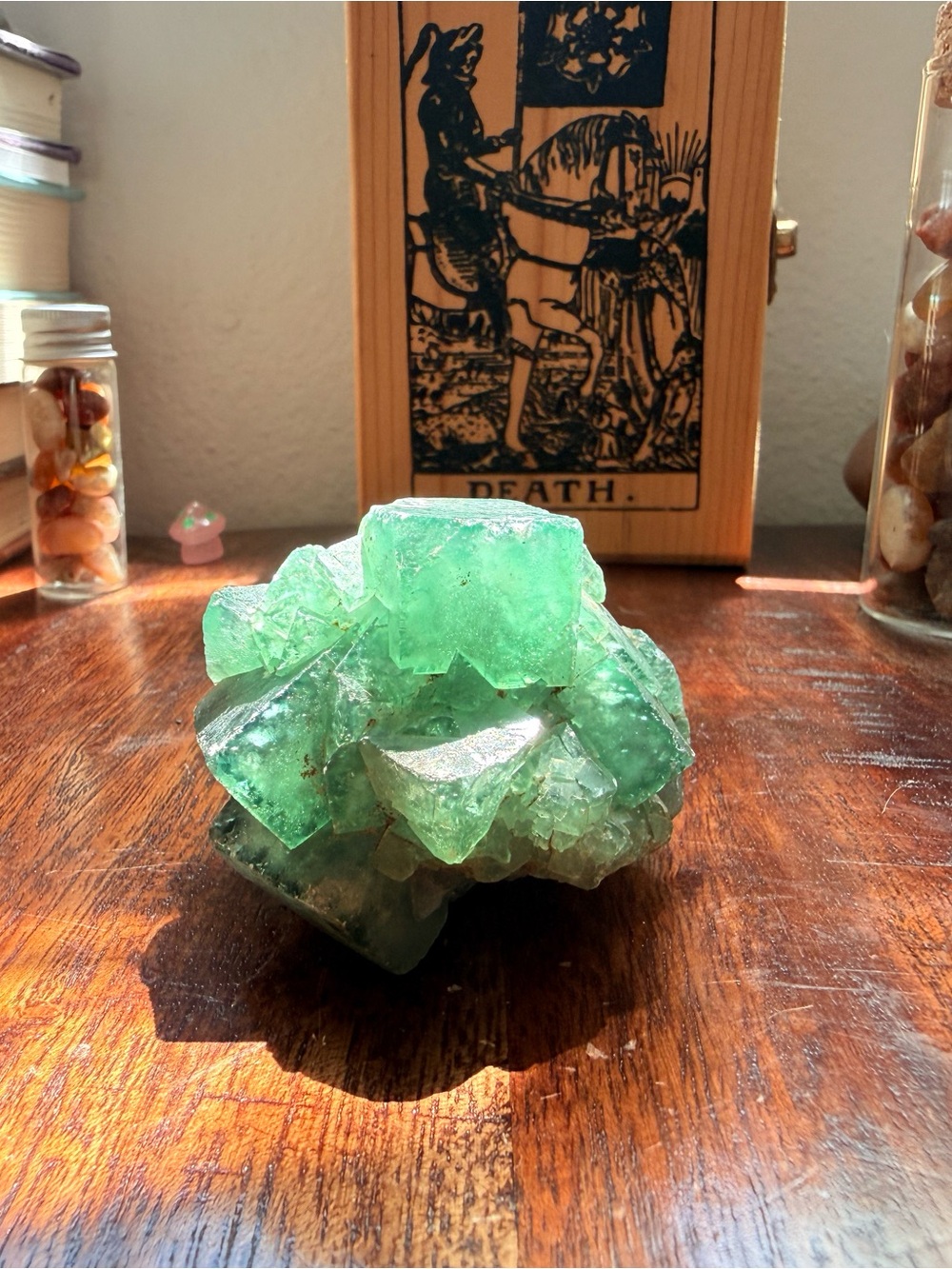 ✨ Natural Green Fluorite Cluster • Collector Specimen • Healing Crystal